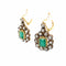 Boucles d'oreilles Victorian - Boucles d'oreilles pendantes en or blanc 18k et argent, émeraudes et diamants 58 Facettes