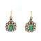 Boucles d'oreilles Victorian - Boucles d'oreilles pendantes en or blanc 18k et argent, émeraudes et diamants 58 Facettes