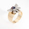 Bague 52 Bague papillon vintage en or jaune et blanc 14 carats, diamants 58 Facettes G13163