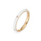 Bague 53 Bague anneau empilable en or jaune 14k, émail blanc et diamants 58 Facettes G13157