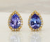 Boucles d'oreilles Boucles d'oreilles en or jaune 18 ct, tanzanites GFCO et diamants 58 Facettes E0033