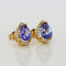 Boucles d'oreilles Boucles d'oreilles en or jaune 18 ct, tanzanites GFCO et diamants 58 Facettes E0033