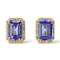 Boucles d'oreilles Boucles d'oreilles en or jaune 14 ct, tanzanites GFCO et diamants 58 Facettes E0035