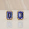 Boucles d'oreilles Boucles d'oreilles en or jaune 14 ct, tanzanites GFCO et diamants 58 Facettes E0035