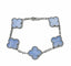 Bracelet Van Cleef & Arpels Vintage Alhambra - Bracelet 5 motifs en or blanc et calcédoine 58 Facettes 2684
