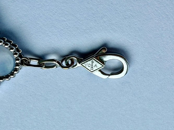Bracelet Van Cleef & Arpels Vintage Alhambra - Bracelet 5 motifs en or blanc et calcédoine 58 Facettes 2684