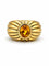 Bague 49 Bague jonc godronnée en or jaune 18 carats et saphir jaune 58 Facettes 90998-ac13140