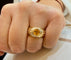 Bague 49 Bague jonc godronnée en or jaune 18 carats et saphir jaune 58 Facettes 90998-ac13140