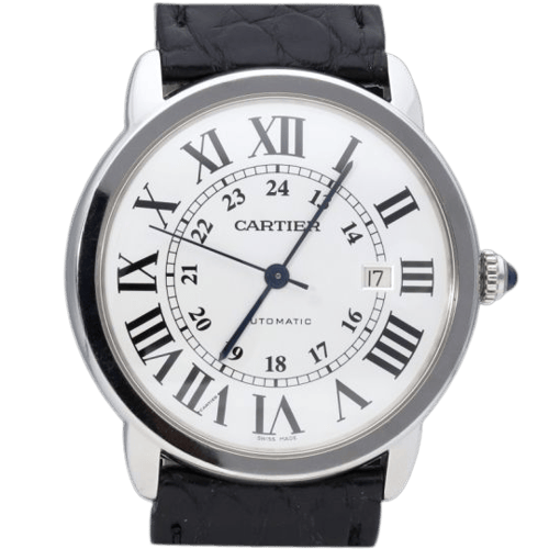 Cartier Tekli Yuvarlak - Çelik Saat 