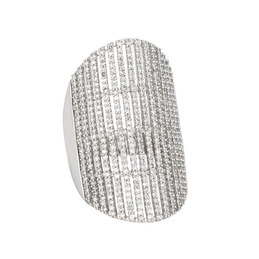 Bague 56 Bague bandeau extra large en or blanc 14 carats et diamants 2,80 ct 58 Facettes G14177