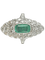 Belle Époque - Anel navete em Platina, esmeralda e diamantes 