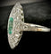 Bague 58 Belle Époque - Bague navette en platine, émeraude et diamants 58 Facettes Bague 6