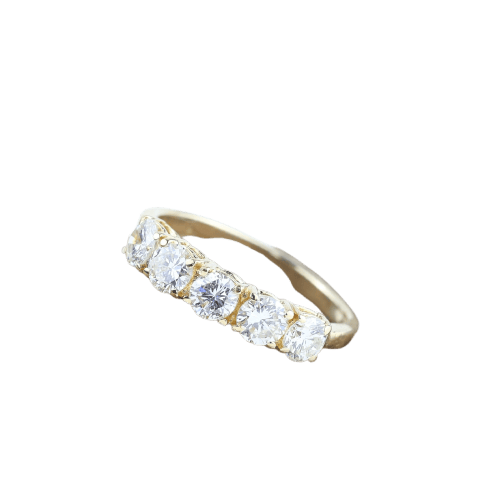Prsten Poloviční věčnostní prsten ze žlutého 18K zlata a diamantů 1,28 ct 