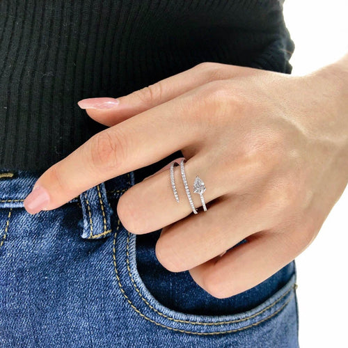 Bague 53 AITCHES Teide - Bague en or blanc et diamants 58 Facettes GBR1063WG