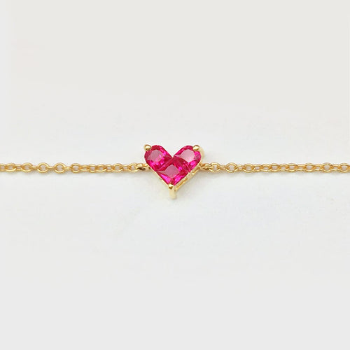 Bracelet AITCHES Heart To Have - Bracelet cœur en or 18K et rubis 58 Facettes GBT1334YG