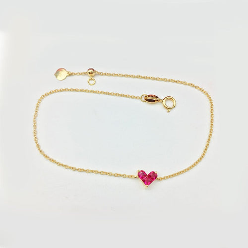 Bracelet AITCHES Heart To Have - Bracelet cœur en or 18K et rubis 58 Facettes GBT1334YG