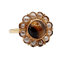 Bague 50 Bague marguerite vintage en or 18k, quartz œil de tigre et perles 58 Facettes A07563