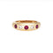 Bague 54 Bague alliance vintage en or jaune 14 carats, rubis et diamants 58 Facettes G14180