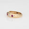 Bague 54 Bague alliance vintage en or jaune 14 carats, rubis et diamants 58 Facettes G14180