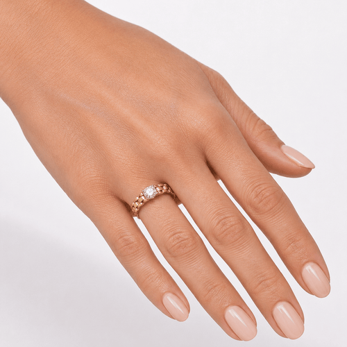 Bague 59 Bague vintage en or jaune 18 kt avec diamant 58 Facettes AN662 '(0569)