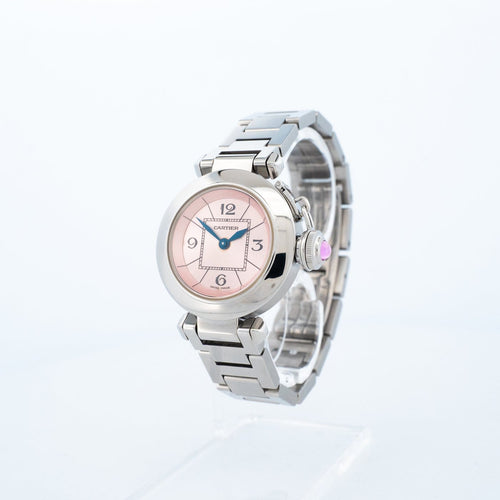 Montre Cartier Pasha - Montre SM en acier cadran rose arabe 58 Facettes 544