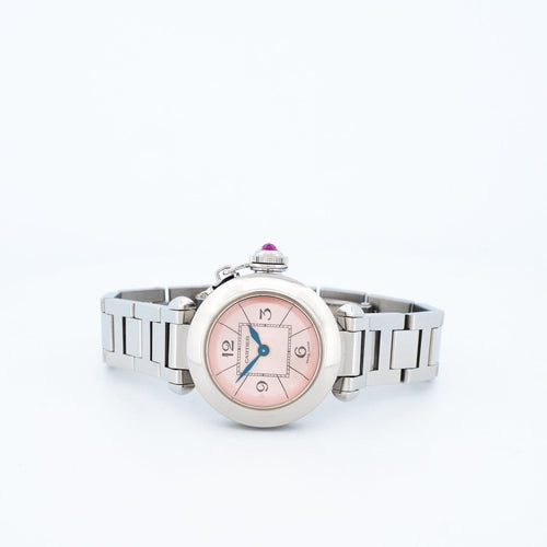 Montre Cartier Pasha - Montre SM en acier cadran rose arabe 58 Facettes 544