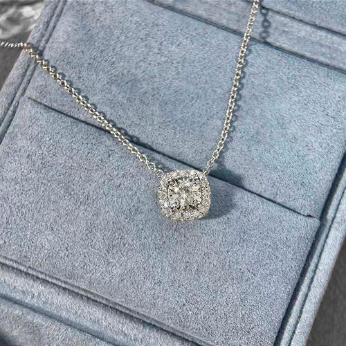 Collier Embrace - Collier halo 0,15 ct en or blanc 18K et diamants 58 Facettes GPD1089WG