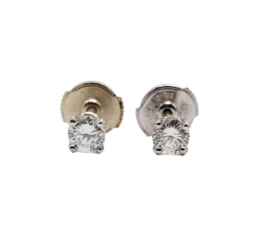 Vintage 18k gold and diamond stud earrings 