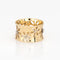 Bague 53 Bague tournesol vintage - Anneau large en or jaune 14 carats 58 Facettes G14187