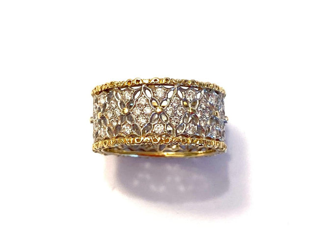 Bague 49 Buccellati Eternelle Vietri - Bague en or jaune et blanc avec diamants 58 Facettes AZ-JAUETE006370