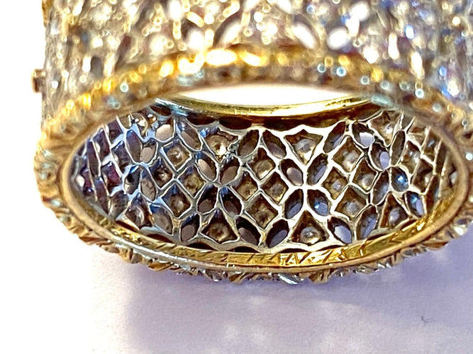 Bague 49 Buccellati Eternelle Vietri - Bague en or jaune et blanc avec diamants 58 Facettes AZ-JAUETE006370
