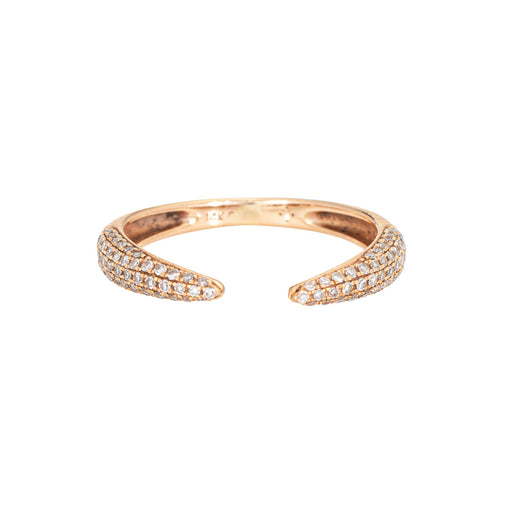 Bague Bague griffe ouverte pavée de diamants en or rose 14 carats 58 Facettes G14197