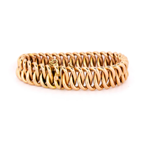 Montre Bracelet ancien à maillons ovales allongés en or 14 carats 58 Facettes 69DC59320180400A8578F7860D4025C0