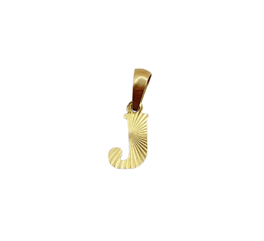 Vintage 18k gold letter J pendant 