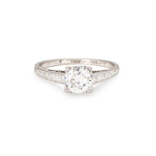 Bague 51 Art déco - Bague vintage en platine 900 avec diamant 0,89 ct 58 Facettes G14181