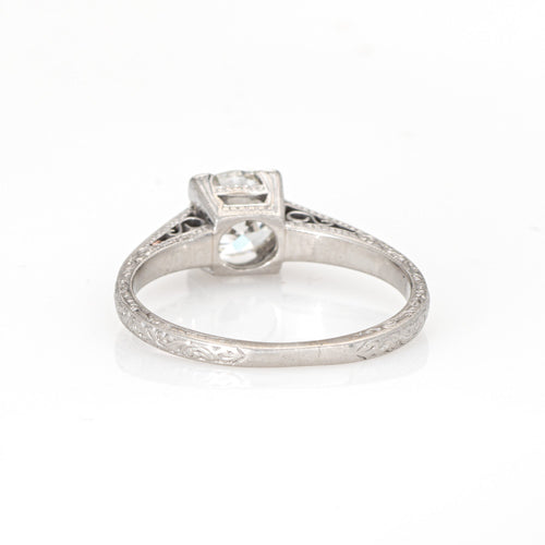 Bague 51 Art déco - Bague vintage en platine 900 avec diamant 0,89 ct 58 Facettes G14181