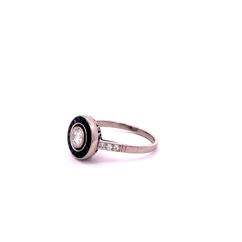 Bague 53 Bird's Eye - Bague en platine avec diamant et saphirs 58 Facettes 50477