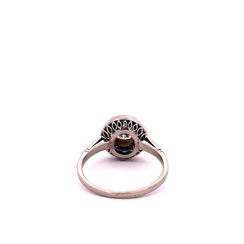 Bague 53 Bird's Eye - Bague en platine avec diamant et saphirs 58 Facettes 50477