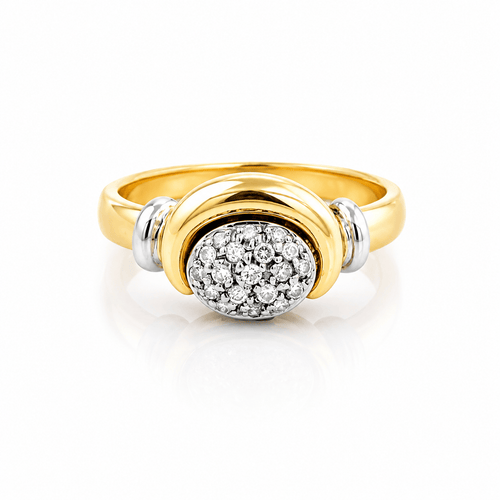 Bague 55 Bague portugaise en or jaune et blanc avec diamants 58 Facettes 50478