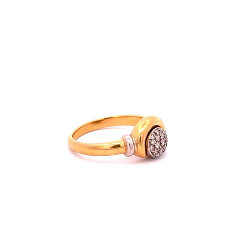 Bague 55 Bague portugaise en or jaune et blanc avec diamants 58 Facettes 50478