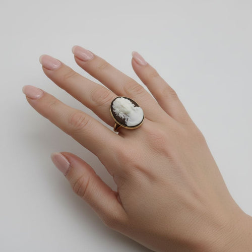 Bague 61 Bague victorienne camée en or jaune 14K 58 Facettes 11163