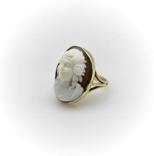 Bague 61 Bague victorienne camée en or jaune 14K 58 Facettes 11163