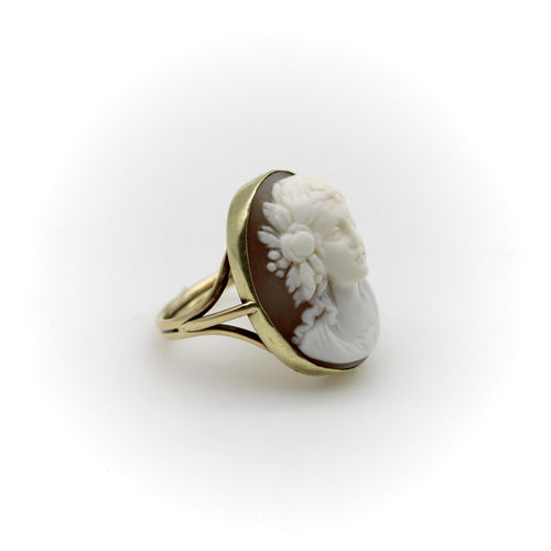 Bague 61 Bague victorienne camée en or jaune 14K 58 Facettes 11163