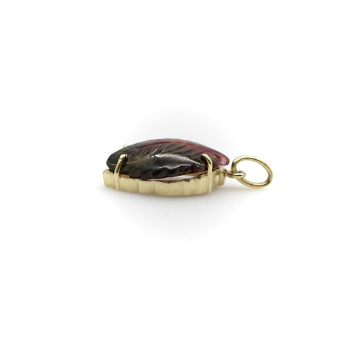 Pendentif Pendentif feuille en or 14K et tourmaline pastèque 58 Facettes 11164