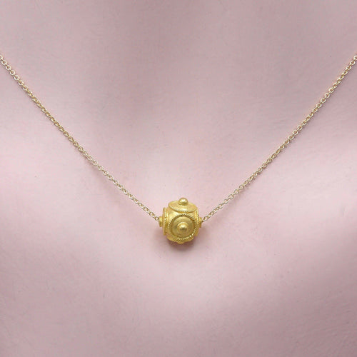 Necklace Etruscan pearl necklace in 21K gold and 14K gold chain 58 Facettes 11162