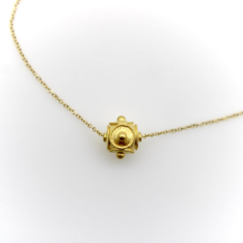 Necklace Etruscan pearl necklace in 21K gold and 14K gold chain 58 Facettes 11162