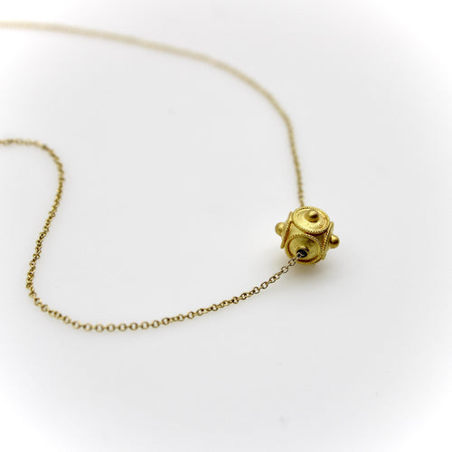 Necklace Etruscan pearl necklace in 21K gold and 14K gold chain 58 Facettes 11162