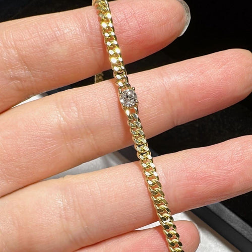 Bracelet Cuban City - Bracelet Cuban Link en or 18K et diamant 58 Facettes GBT1333YG