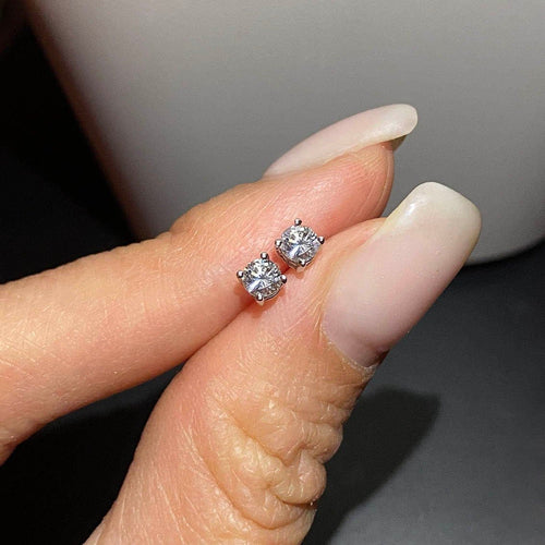 Bague Embrace - Boucles d'oreilles solitaires en or blanc et diamants 58 Facettes GER1008WG