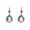 Boucles d'oreilles Boucles d'oreilles en or jaune, argent, aigue-marine et diamants 58 Facettes 50482